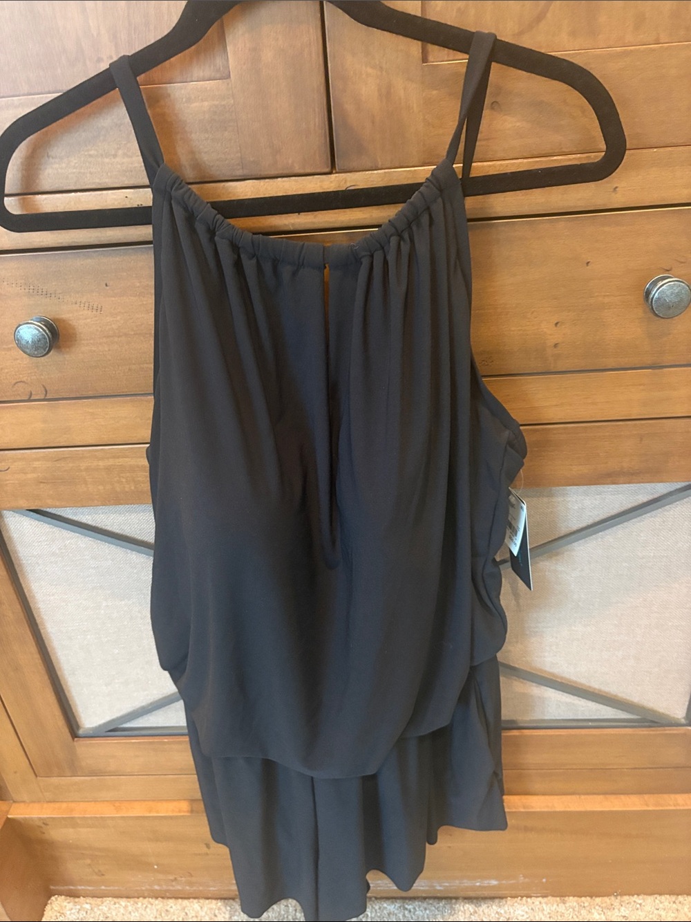 Aqua Green Black One-Piece Swimsuit with Draped Overlay